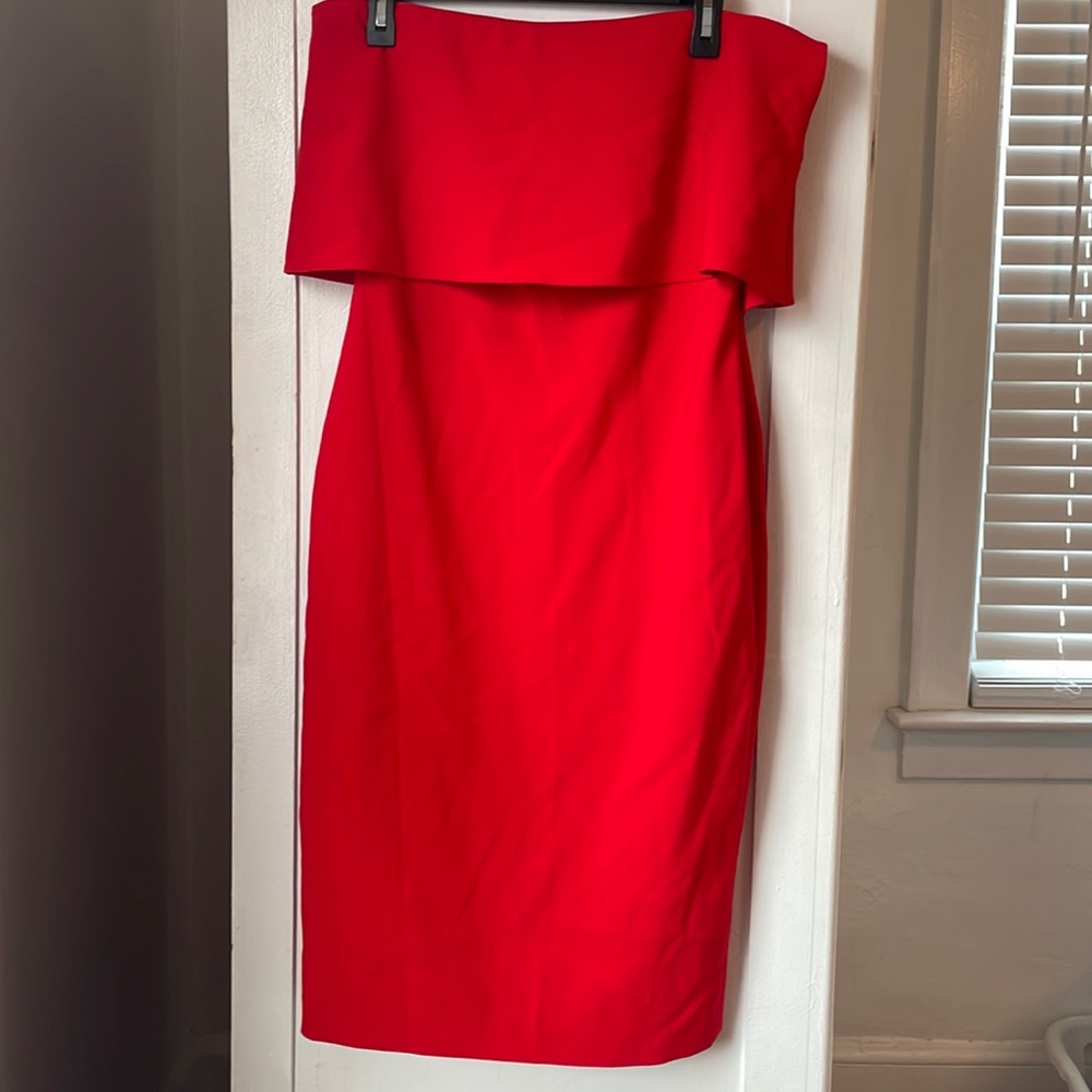 Red midi dress